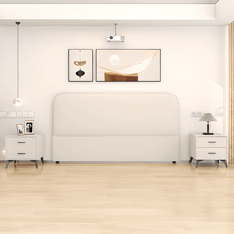 Modish No Distressing Timber Panel Headboard with Arched Shape for King/Queen/Full Bed, Featuring Sponge Fill and Standard Height thumbnail 10