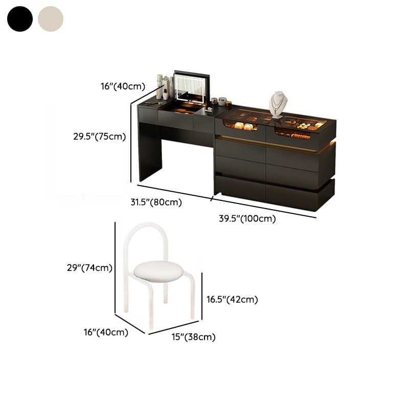 Lumber Vanity Set with Illumination Light, Scalable, Dividers, 2-in-1, Adjustable Touch and Brightness thumbnail 18