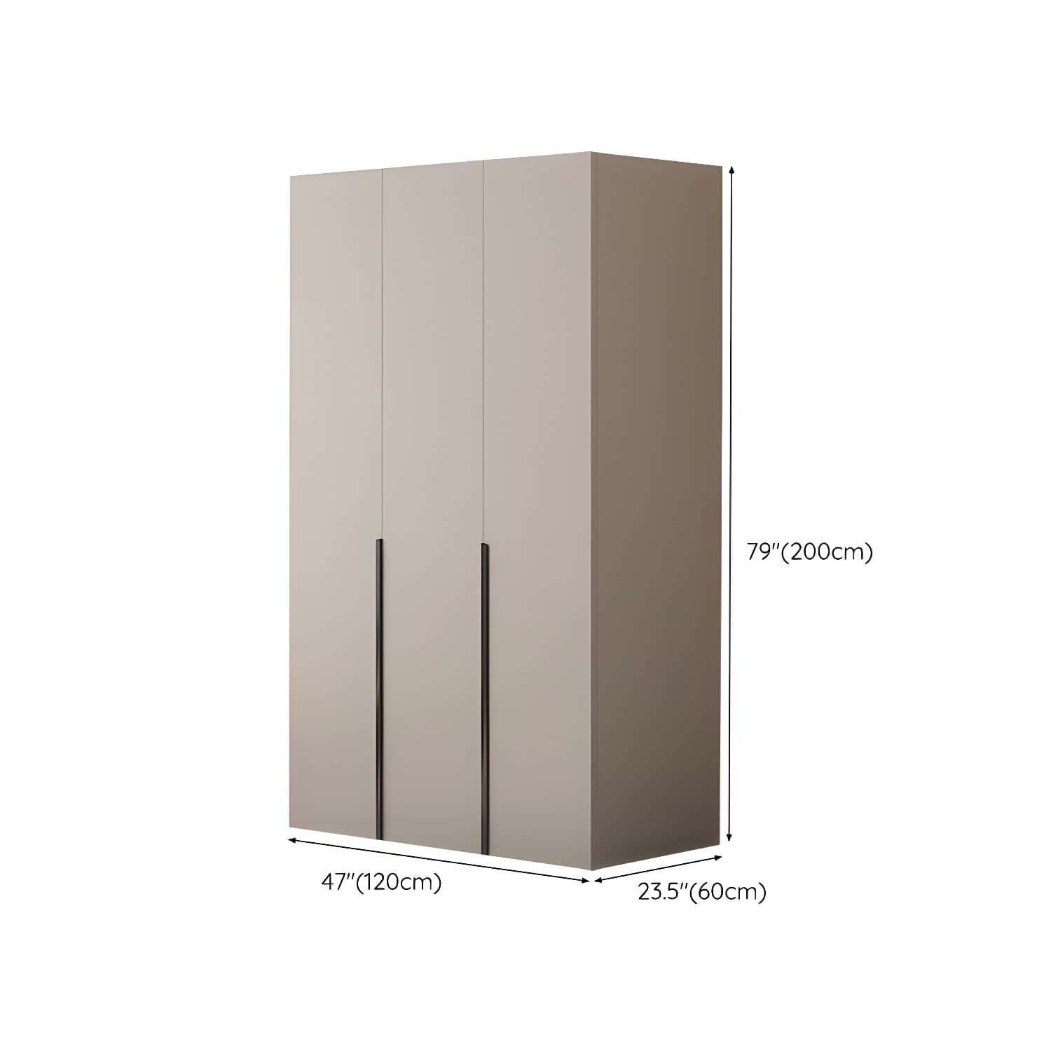 Modern Grey Wardrobe Armoire with Clothing Rod & Adjustable Shelves thumbnail 7