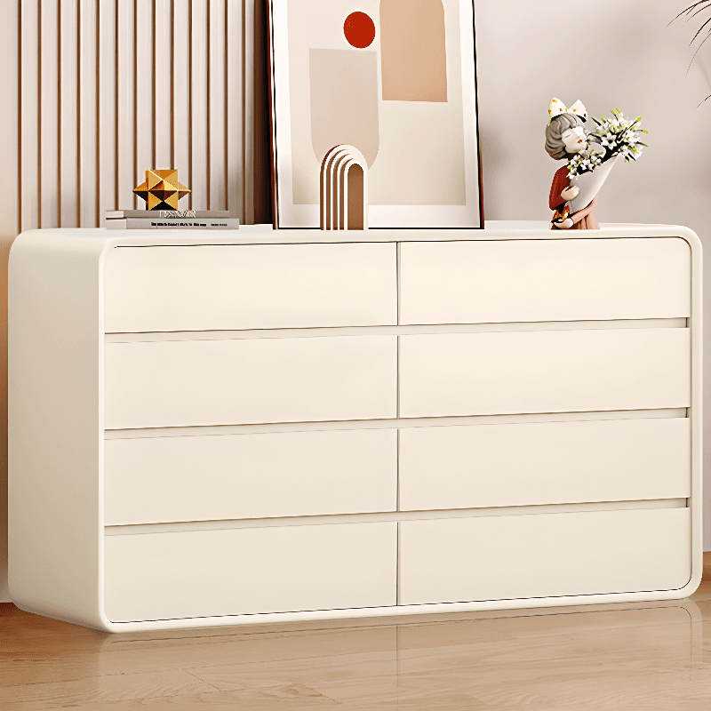 Ivory Contemporary Faux Leather Dresser with 3/4/5 Tiers