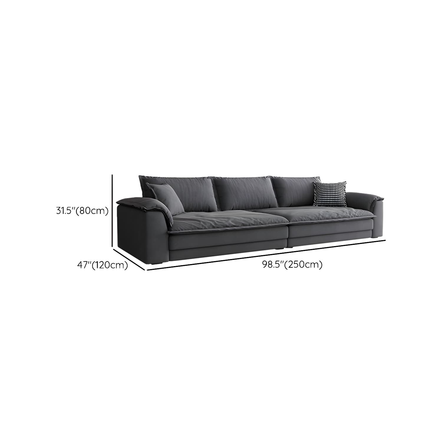 Modern Gray Abrasive Cloth Upholstered Stationary Sectional Sofa with Wood Frame thumbnail 14