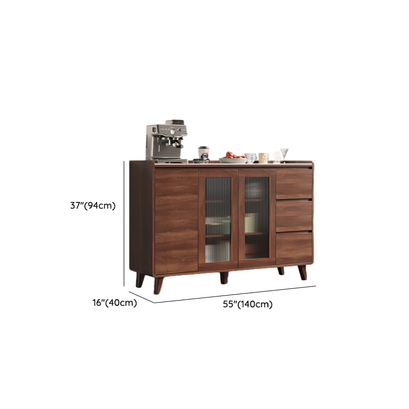 3 Drawers & 2 Doors/3 Doors/4 Doors Standard/Narrow Sintered Stone Sideboard with Drawers & Adaptable Shelf, Cocoa thumbnail 13