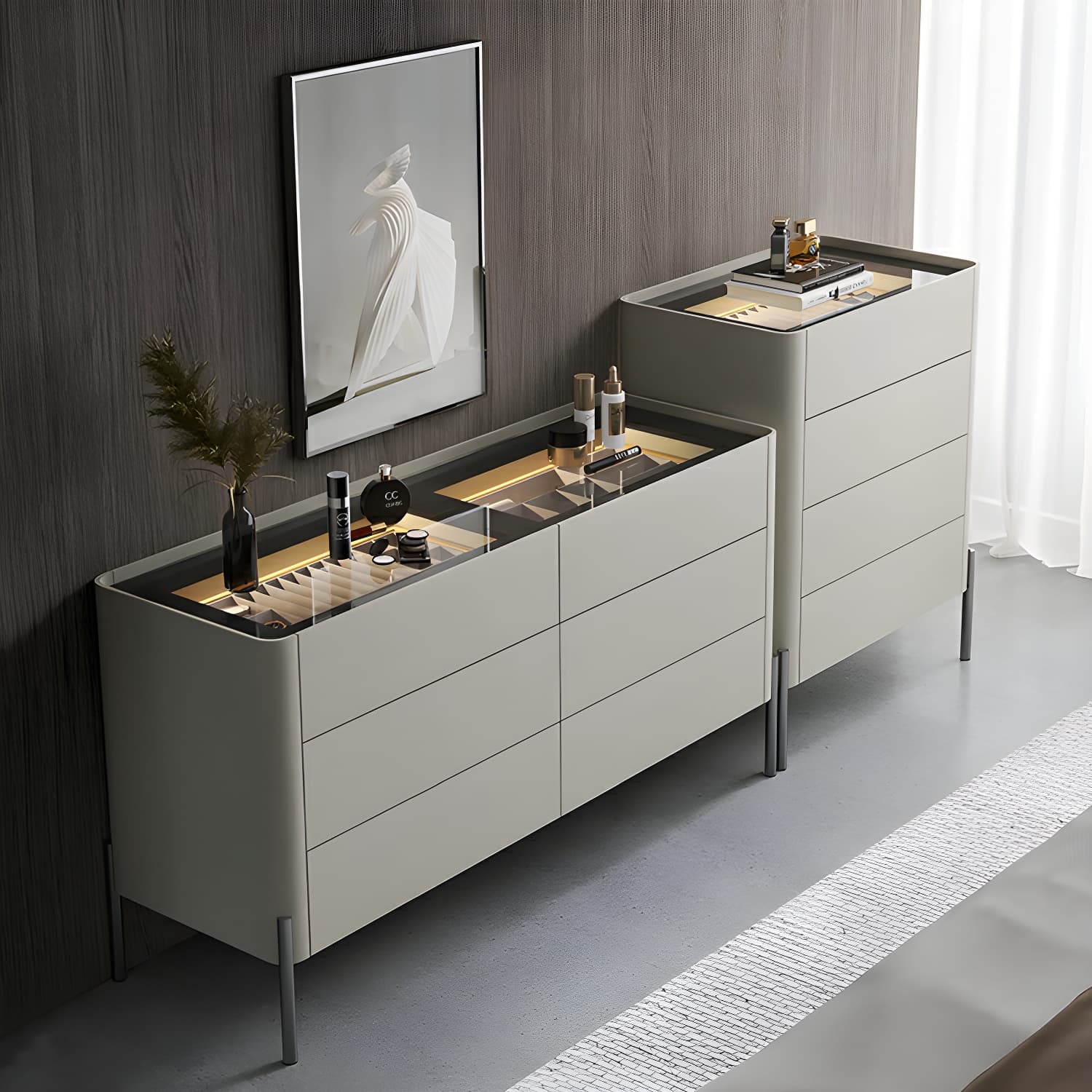 Modern Wood Dresser - Horizontal Design - Ample Drawer Space - Stylish Bedroom Storage thumbnail 8