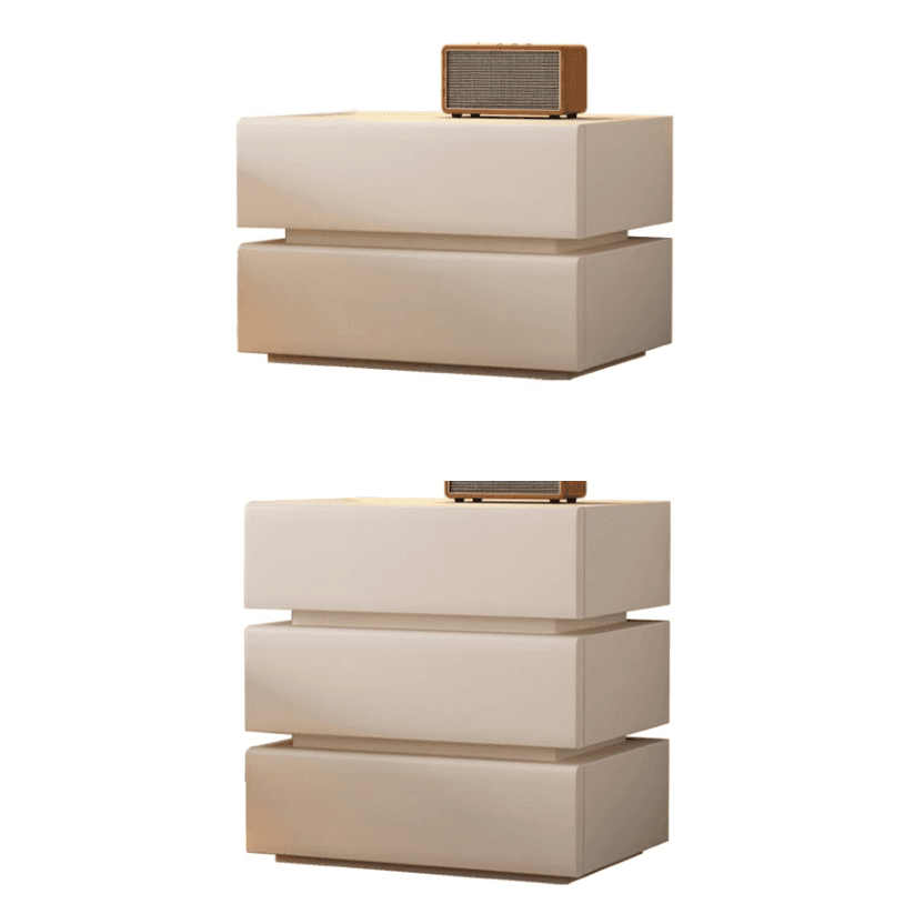 Art Deco Style Bedside Cabinet Nightstand with 2 Drawers and Pine Countertop thumbnail 10