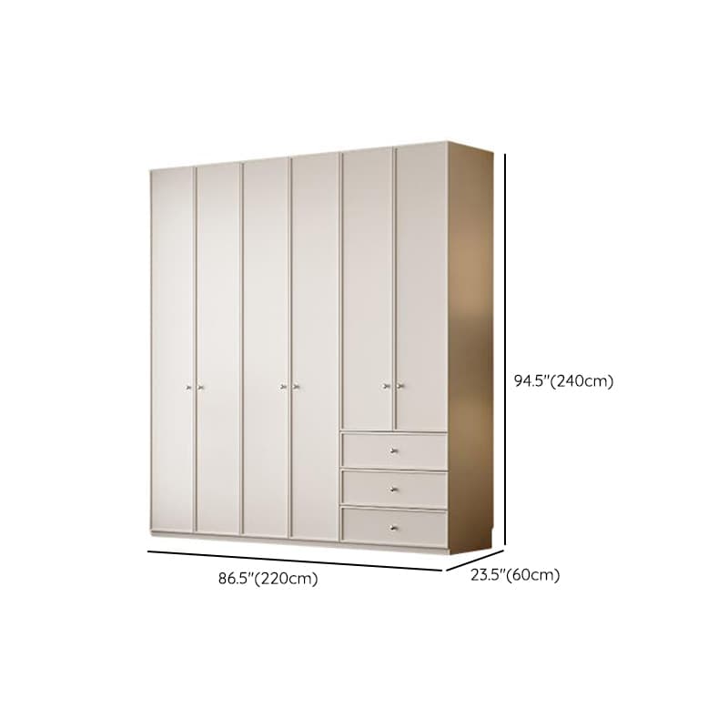 Chalk Modern Wooden Standalone Almirah with 3-Drawer/6-Drawer, Interior Shelves, and Hanging Rod thumbnail 22