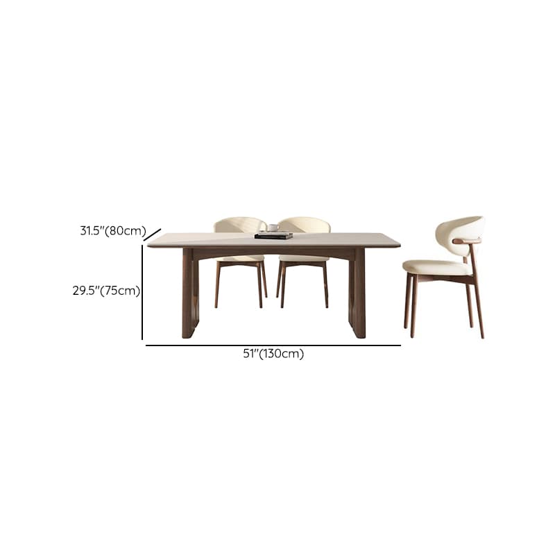 Dining Table Set with Slate Two-sided Pedestal, Upholstered Back, Fixed Table, Padded Chair, and White Top thumbnail 13