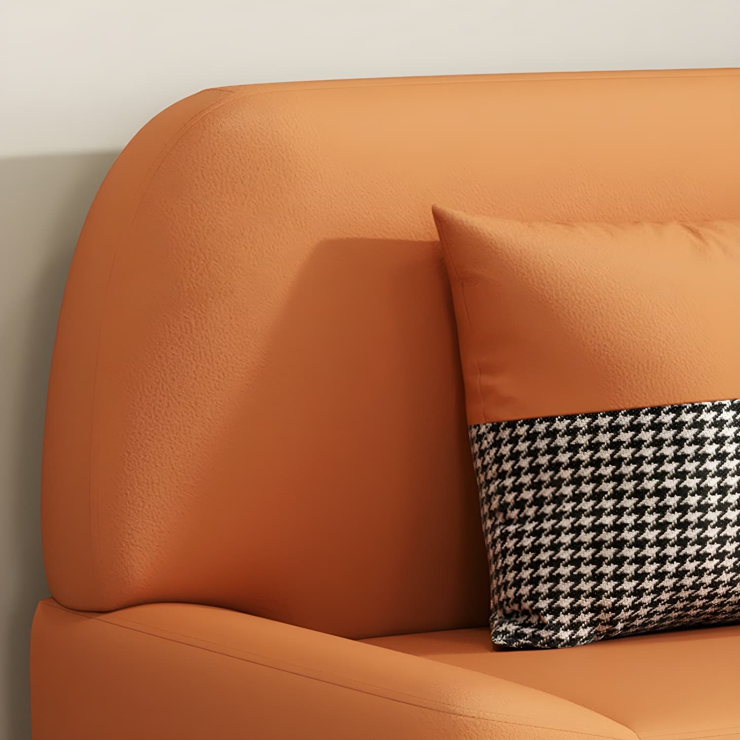 Scandinavian Faux Leather Small Size Sofa with Armless Design in Solid Color thumbnail 16