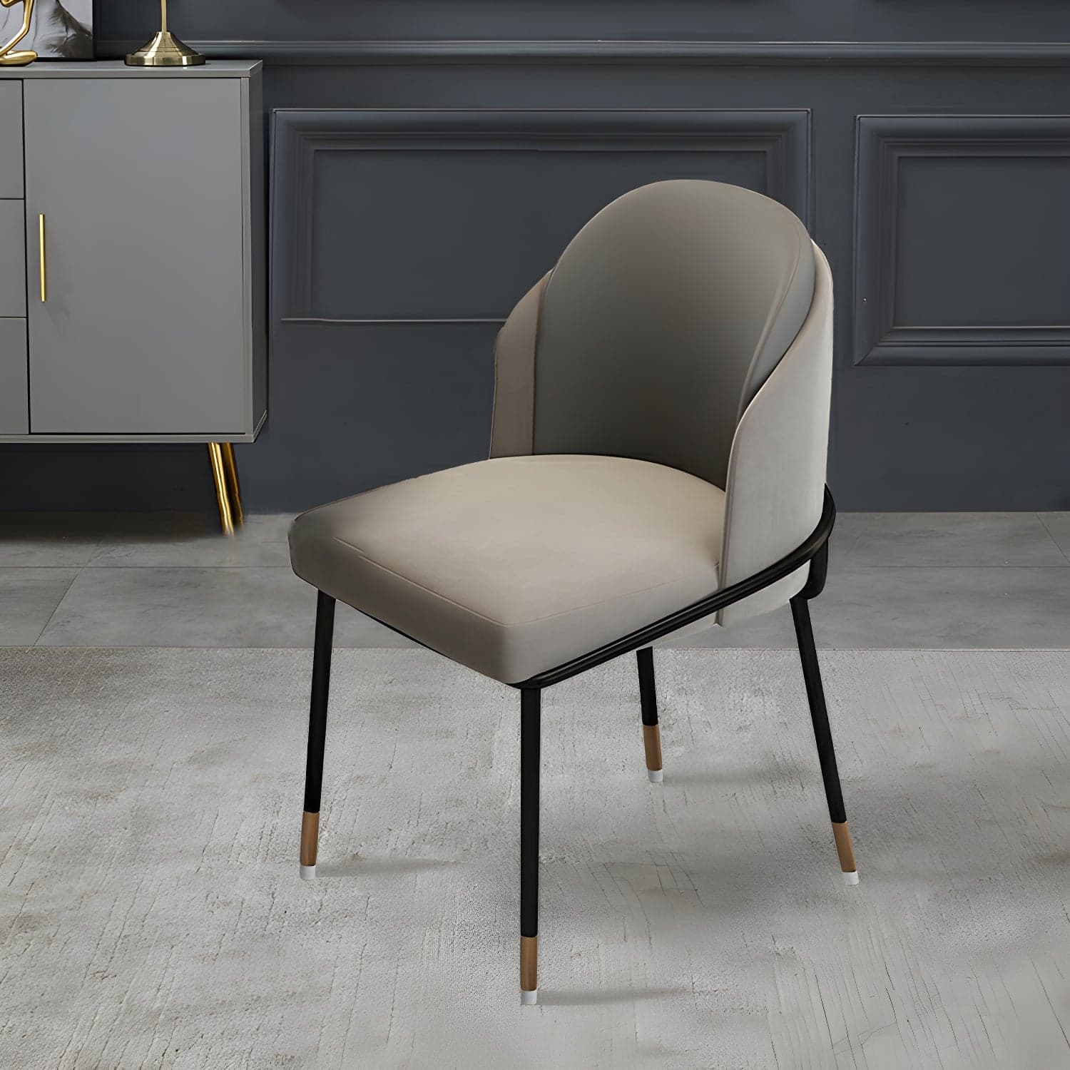 Glam Low-Back Upholstered Chair with Sleek Black Metal Legs for Kitchen & Dining thumbnail 9