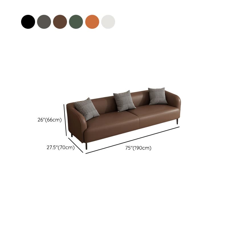 Drawing Room Standard Sofa in Pu Leather with Dark Gray/Sage/Amber Color and Armrest thumbnail 17