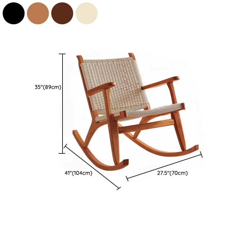 Wood Front Porch Rocking Chairs with Rear Back, Stationary thumbnail 19