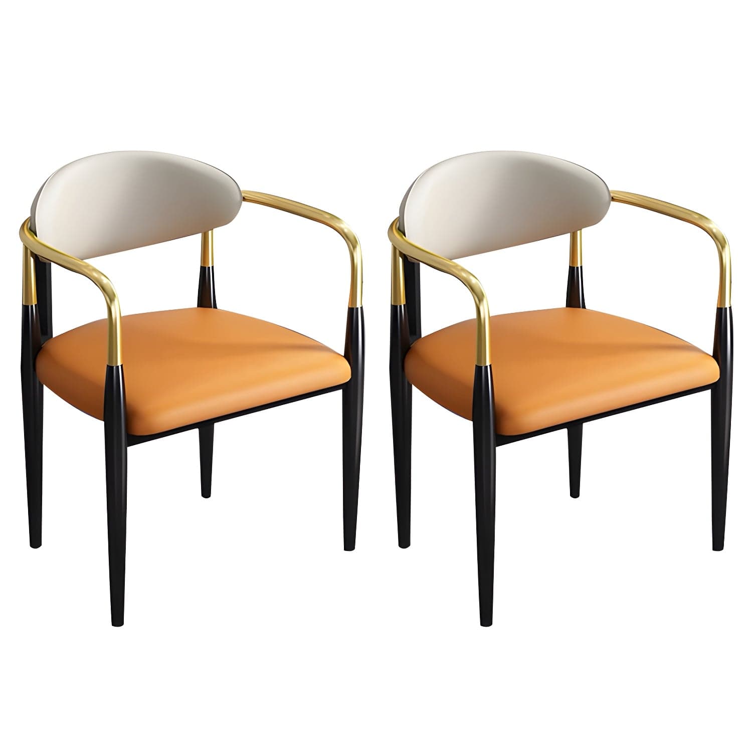 Contemporary Metal Dining Chair Black Legs Dining Room Arm Chair thumbnail 6