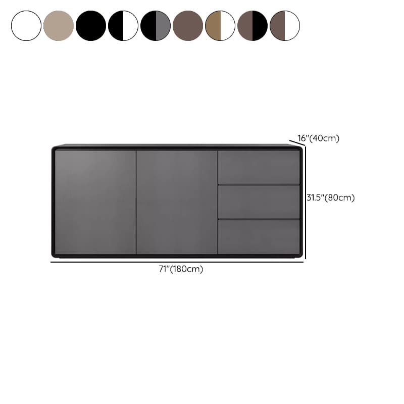 Simplistic 3 Drawers Freestanding Floor Sideboard/Server in Wood with 3 Shelves and Cabinet thumbnail 22