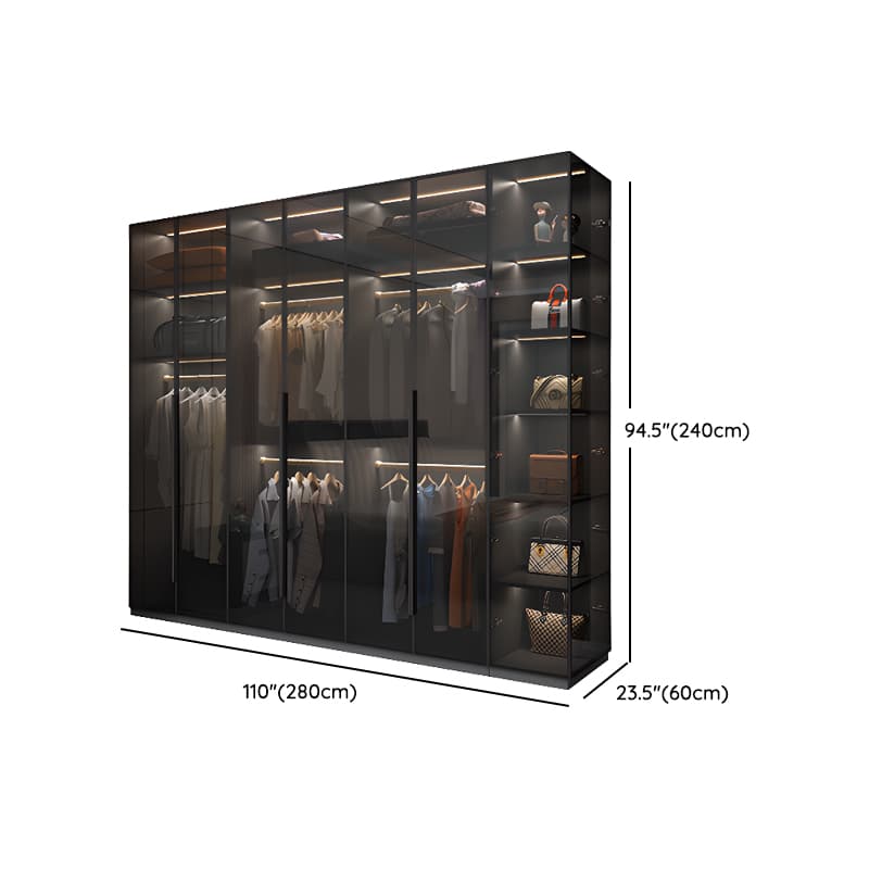 Midnight Black Unattached Lumber Armoire Cabinet with Soft Close Door, Interior Shelves, Clothing Rod and Soft Close Drawer thumbnail 27