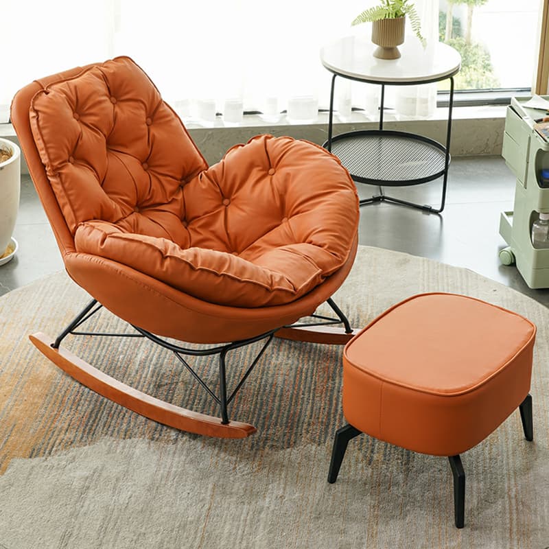 Ergonomic and Stationary Solid Wood Maternity Rocking Chair with Back and Flared Arm thumbnail 14