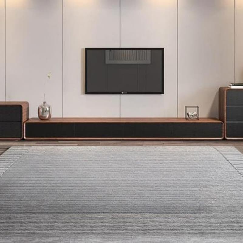 Contemporary Oblong Wood TV Stand Console with Storage Drawers thumbnail 11