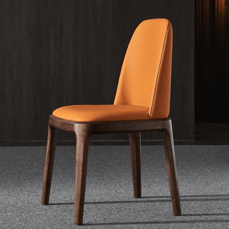 Natural Wood Outlined Unwavering Leather Cushion Side Chair for Dining Room thumbnail 10