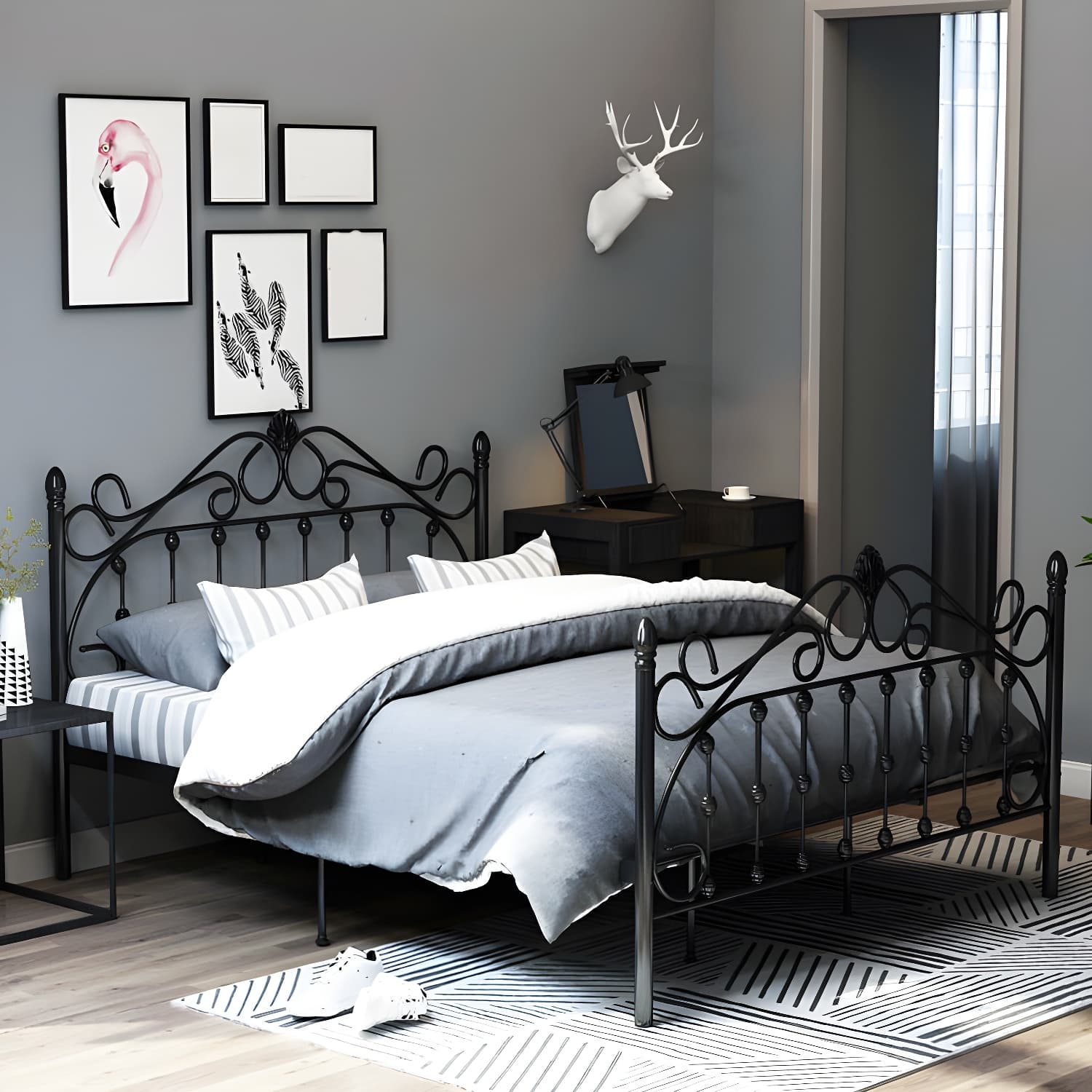 Industrial Style Standard Bed Iron Multiple Colors Excluding Storage Space thumbnail 6