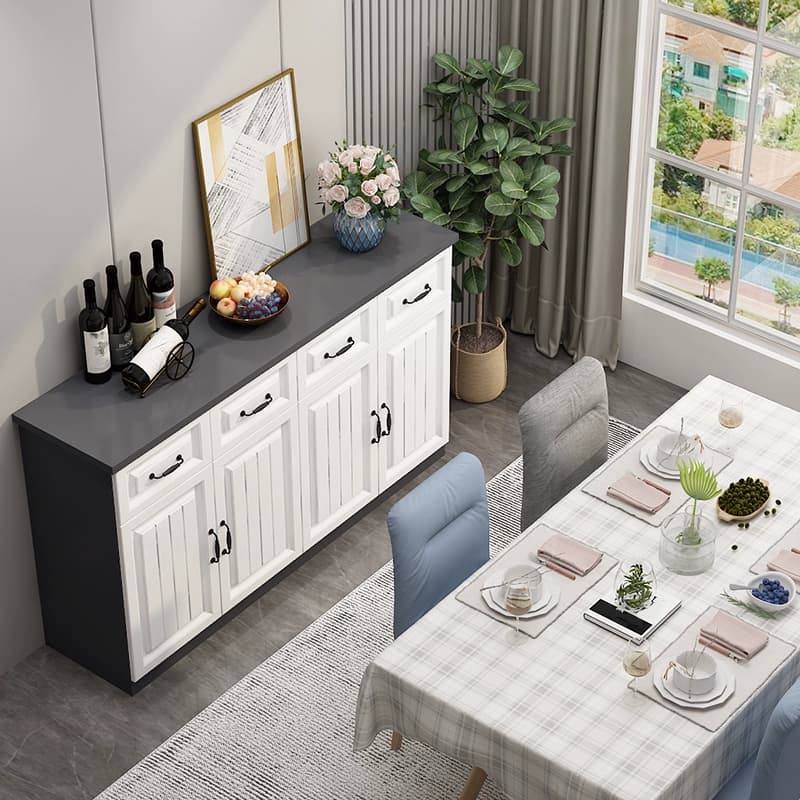 White Buffets & Sideboards with Cabinets and Drawers for Dining Room - image 8