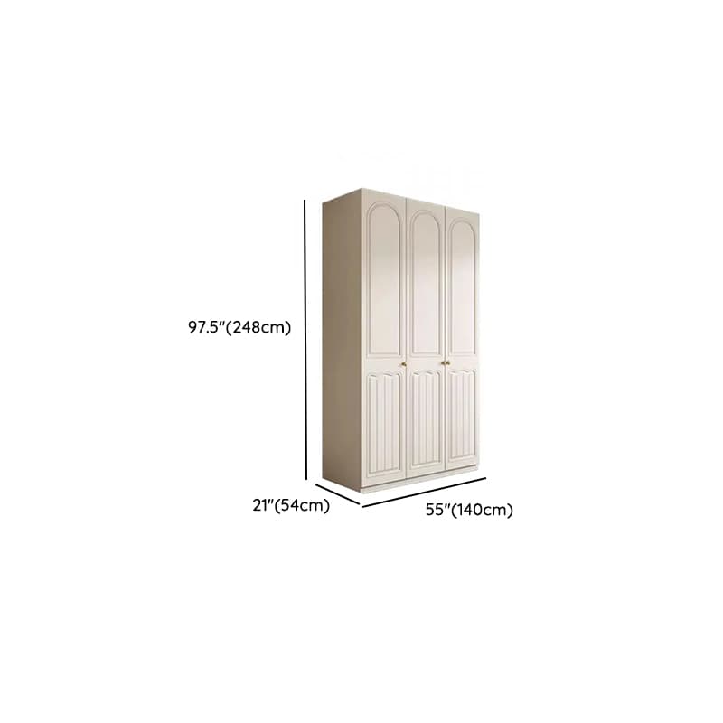 Chalk Minimalist Laminate Cabinet Armoire with Compartments, Interior Shelves, and Clothing Rod thumbnail 20
