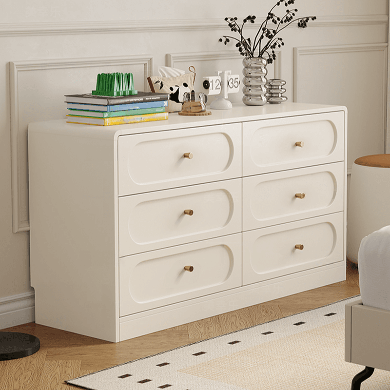 Chalk Casual Composite Wood Console Dresser with 9/6 Drawers in Horizontal Design