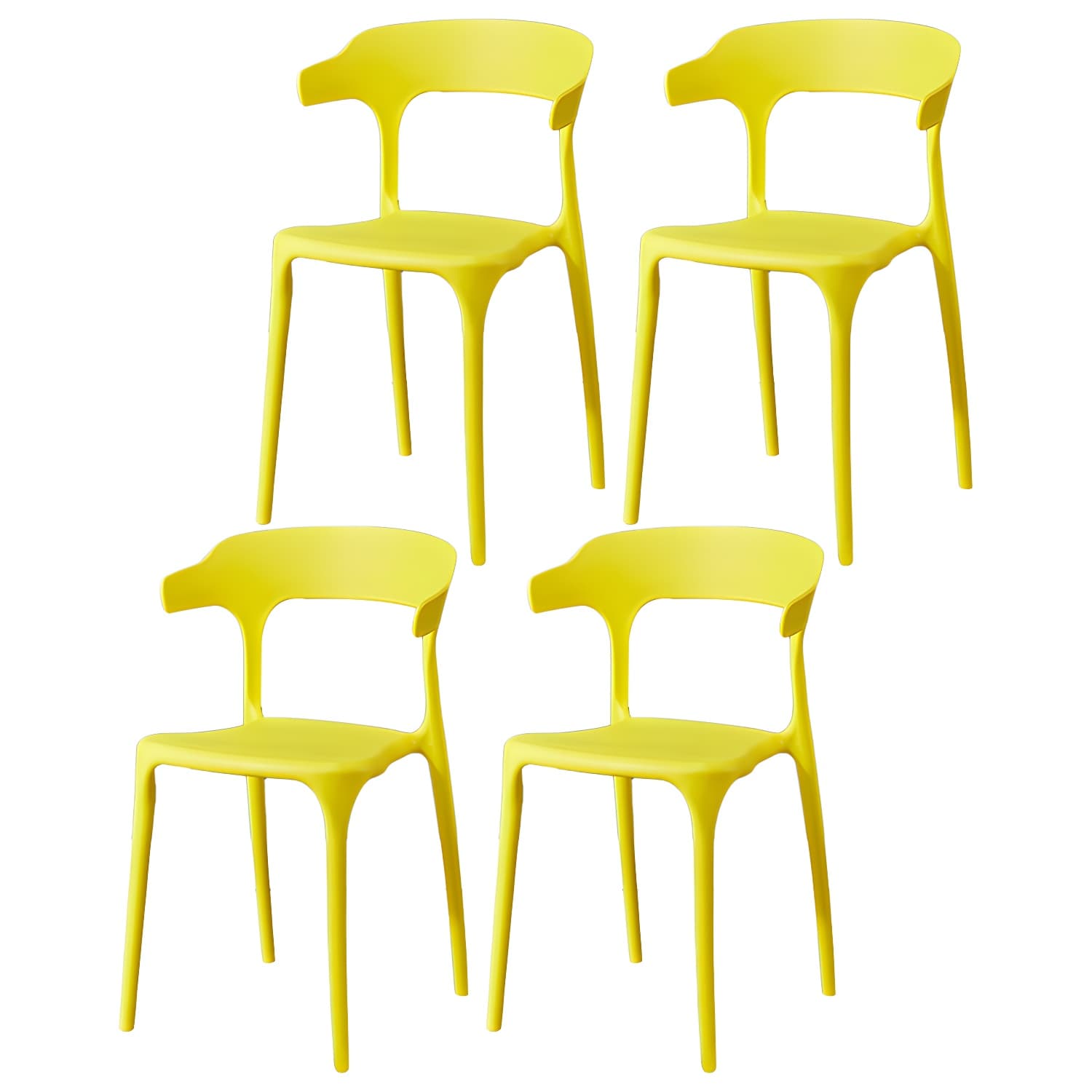 Glam Plastic Side Chair Matte Finish Open Back Dining Chair for Dinning Room thumbnail 15