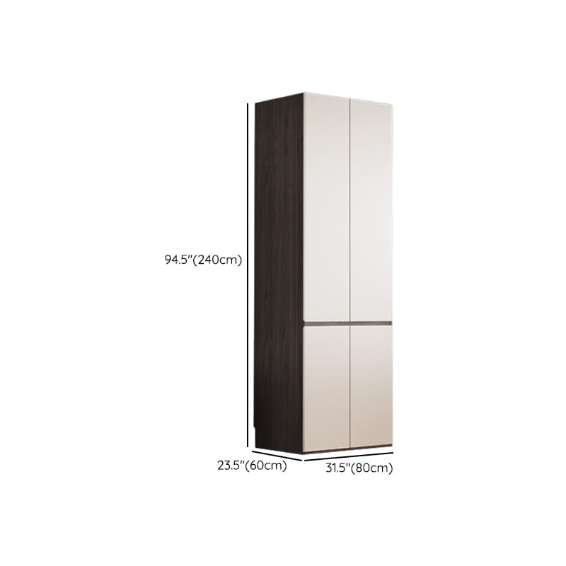White Minimalist Manufactured Wood Independent Wardrobe Closet with Soft Close Drawer, Soft Close Door, and Interior Shelves thumbnail 20