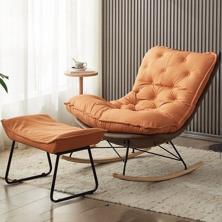 Modish Sand Ash Upholstered Rocking Accent Chair with Spindle Back and Stain Resistant thumbnail 12