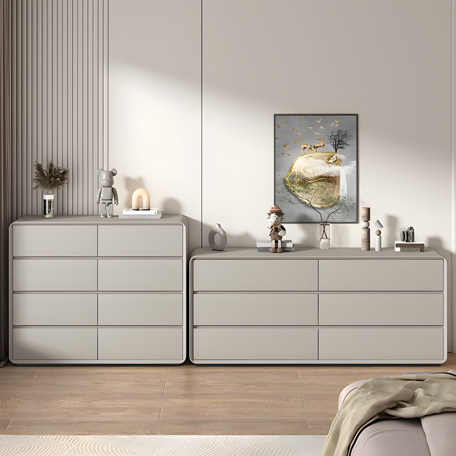 Modern Double Dresser with Drawers - Wood Finish, Horizontal Orientation, No Distressing thumbnail 7