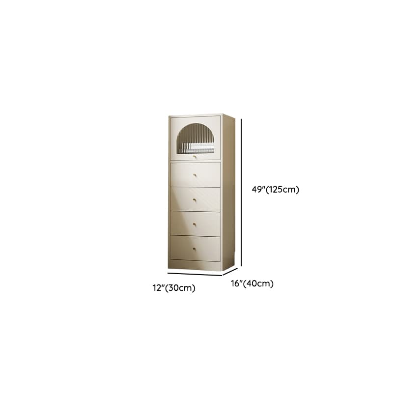 Chalk Trendy Composite Wood Semainier with Shelves, Hutch, and 6/5/4 Drawers in Vertical Orientation thumbnail 9