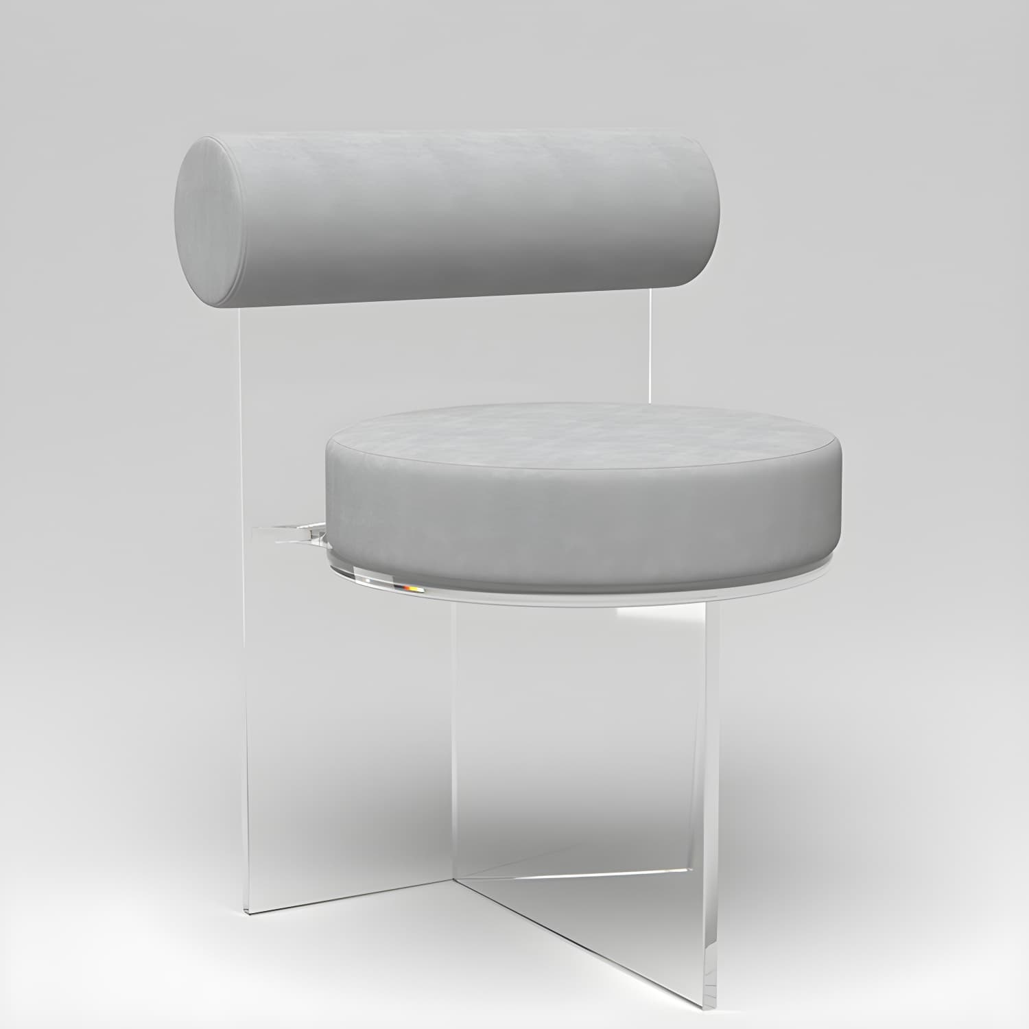 Modern Clear Leg Side Chair with Solid Back and Low Back Heights for Kitchen & Dining thumbnail 4