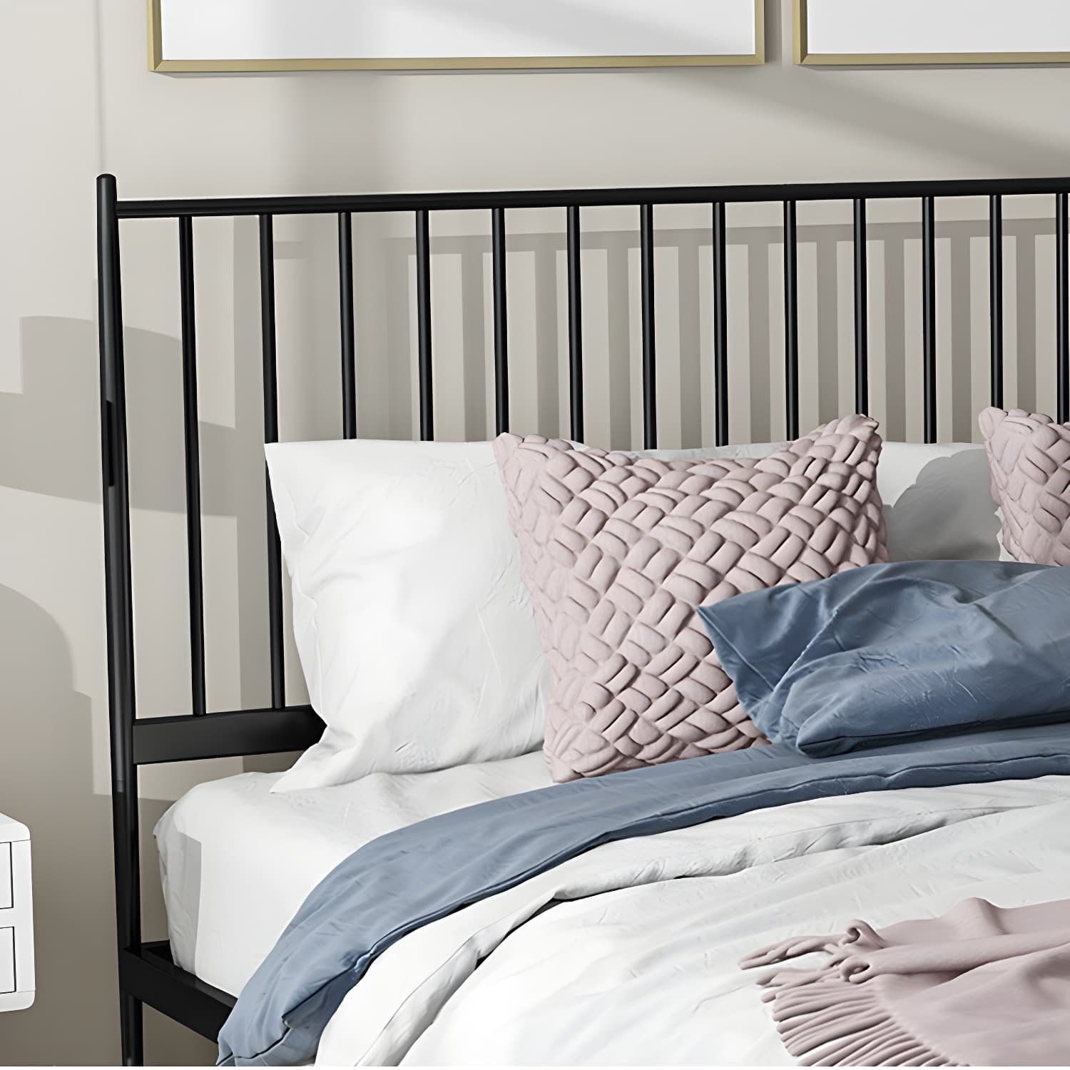 Modern Style Metal Material Includes Headboard Gold/white/black Bed thumbnail 9