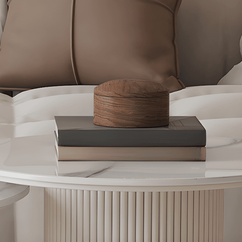 Circular-shaped Ivory Board Game Coffee Table for Home thumbnail 13