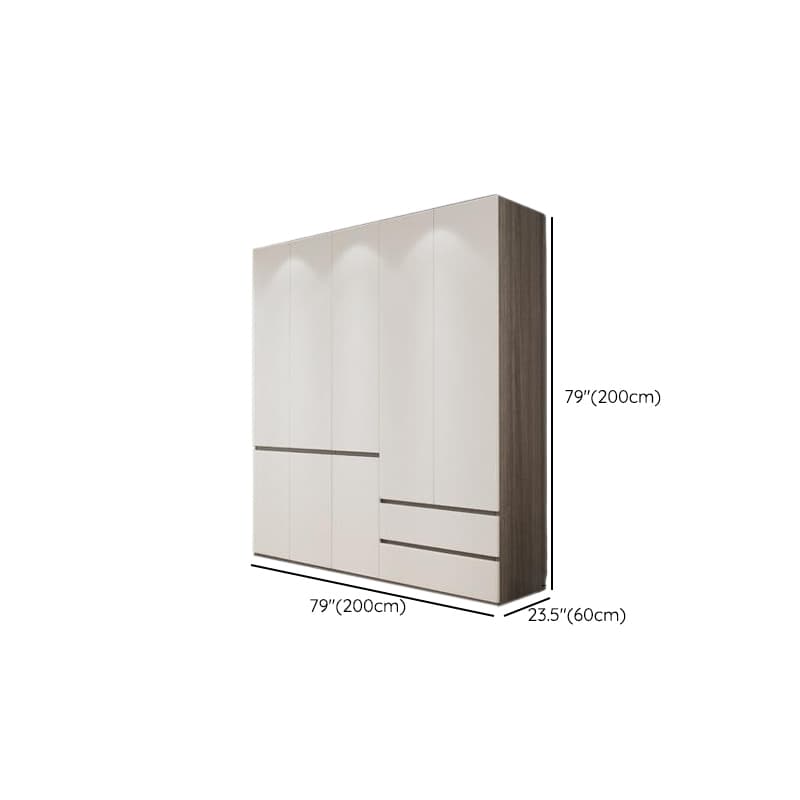 White Modish Wooden Independent Armoire Cabinet with Soft Close Drawer, Soft Close Door, and Interior Shelves thumbnail 14