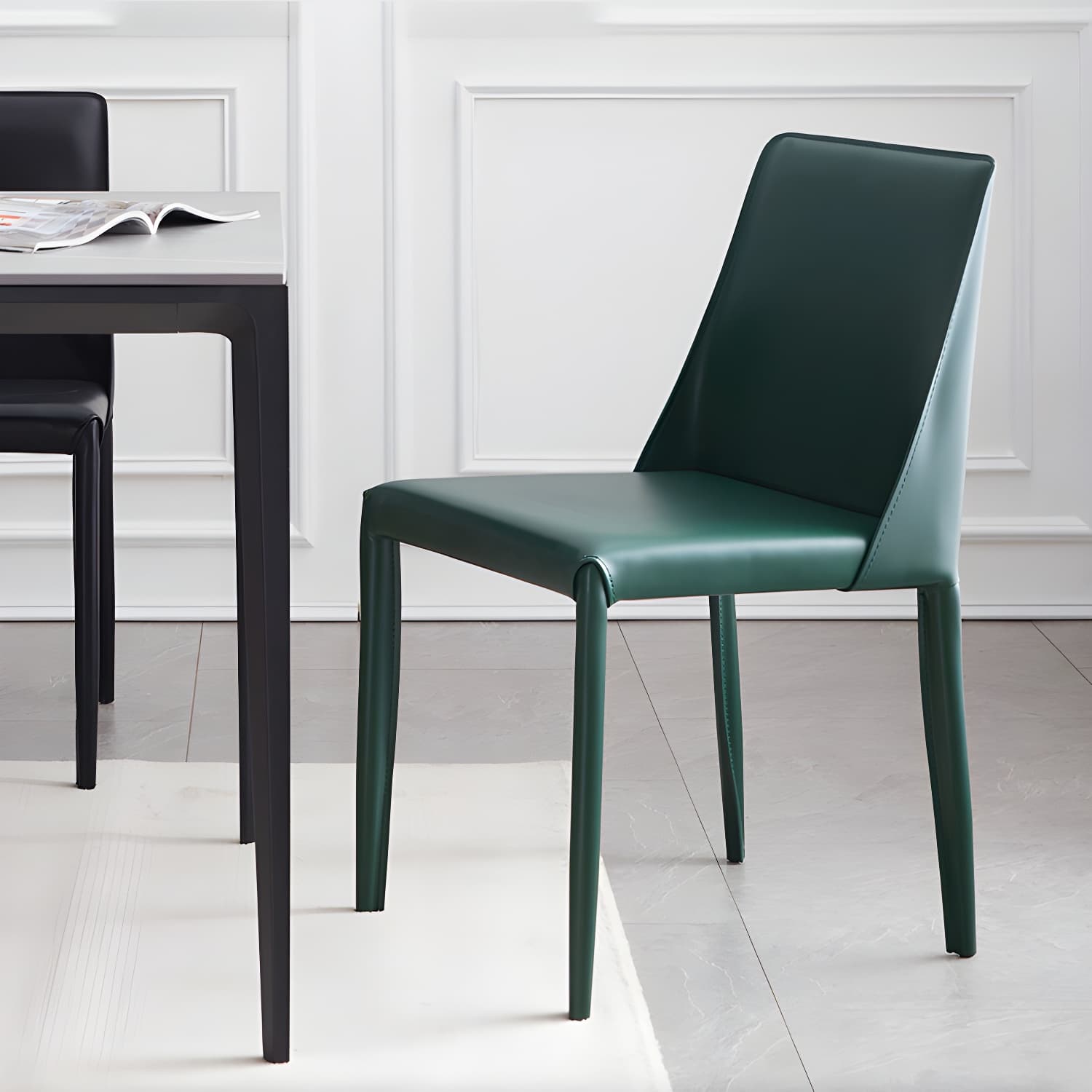 Modern Metal Dining Room Chairs Armless Leather Dining Chair for Restaurant thumbnail 18