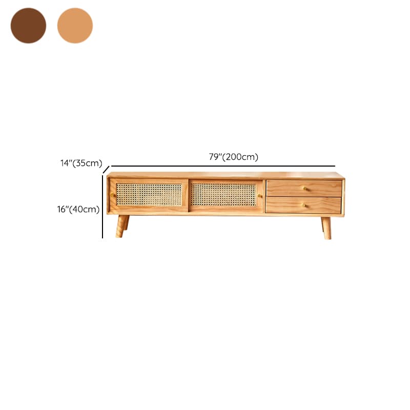 Modern TV Stand with Wood Material & Low Height Featuring Drawers thumbnail 17