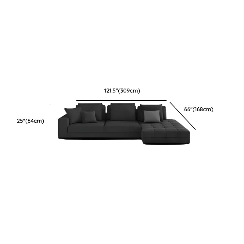L-Shape Dark Upholstery Corner Sectional, Seats 5 with Button-tufted Design thumbnail 8