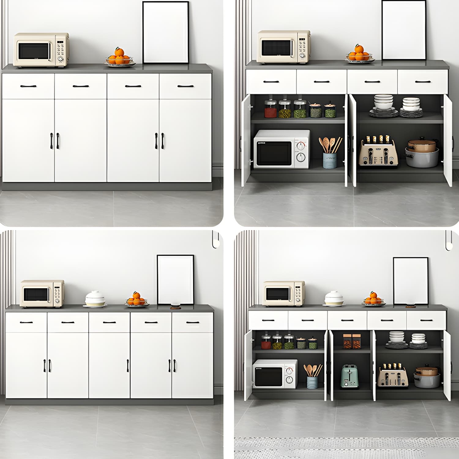 Modern Wood Sideboard Credenza with Drawers and Cabinets - Functional Storage Solution thumbnail 18