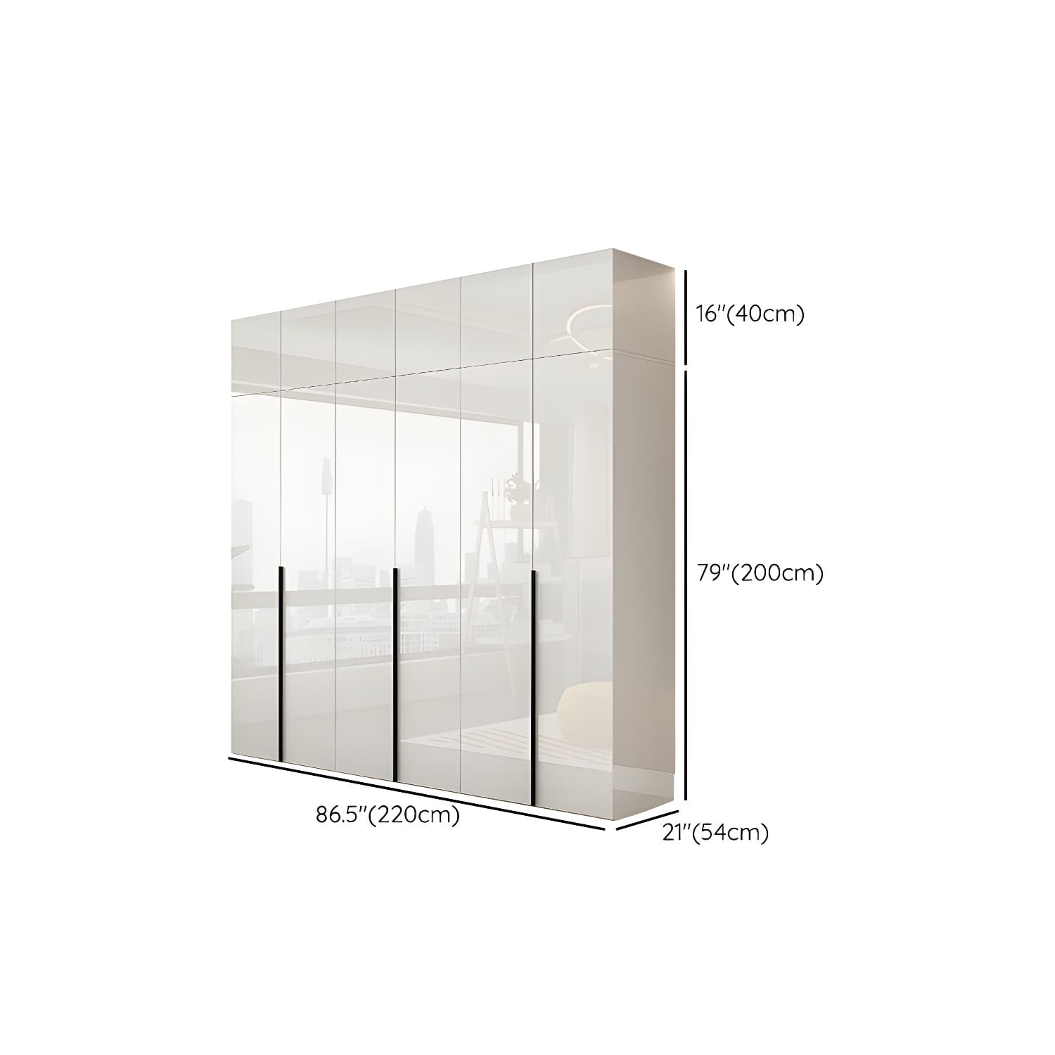 Hinged Wardrobe Armoire with Shelves White Wardrobe Closet for Home thumbnail 28
