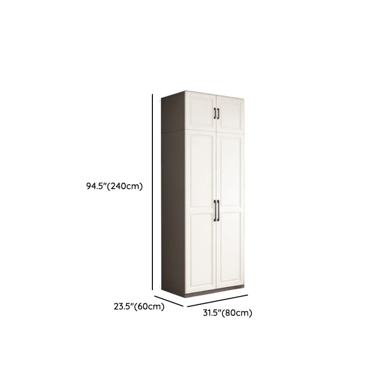 Chalk Minimalist Manufactured Wood Cabinet Armoire with 2-Drawer, Soft Close Door, Interior Shelves, and Clothing Rod thumbnail 19