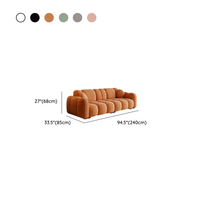 Trendy Solid Color Stain Resistant Standard Sofa in Dark Gray/Light Brown/Amber Color with Arm, 4-seater/Seats 3, and 2 Pillows thumbnail 20