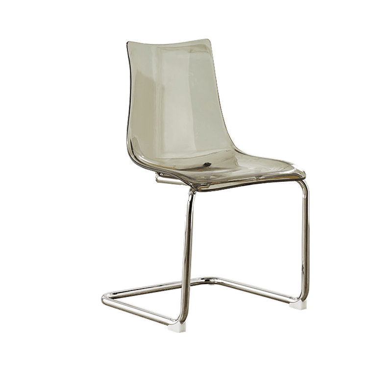 Art Deco Home Side Chair with Solid Back Panel, Metallic Metal Legs thumbnail 6