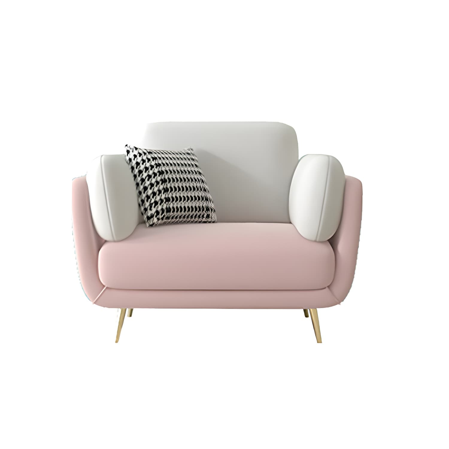 36" High Modern Velvet Square Arm Sofa with 2 Pillows Standard Sofa for Living Room thumbnail 3