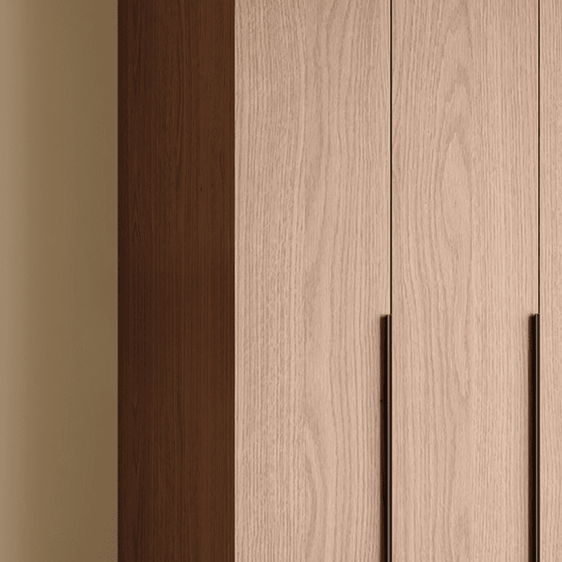 Cocoa Art Deco Self-supporting Cabinet Armoire with Soft Close Drawer, Interior Shelves, and Hanging Rod thumbnail 5
