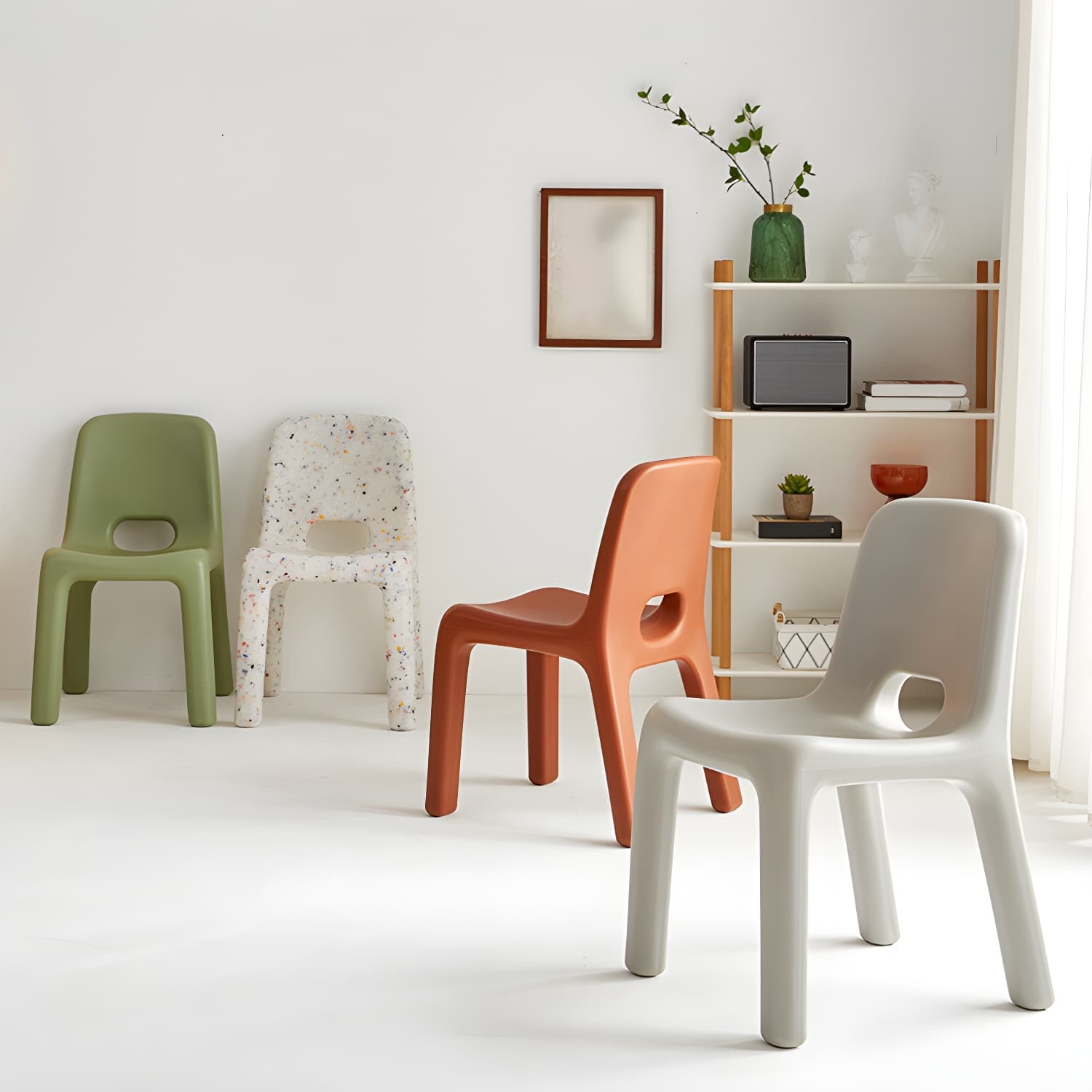 Scandinavian Style Non-Upholstered Low Back Plastic Side Chair for Kitchen & Dining thumbnail 11