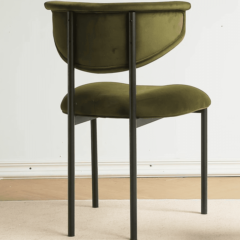 Scandinavian Side Chair with Uncovered Back, Upholstered, Ink/Gilded Metal Legs thumbnail 14