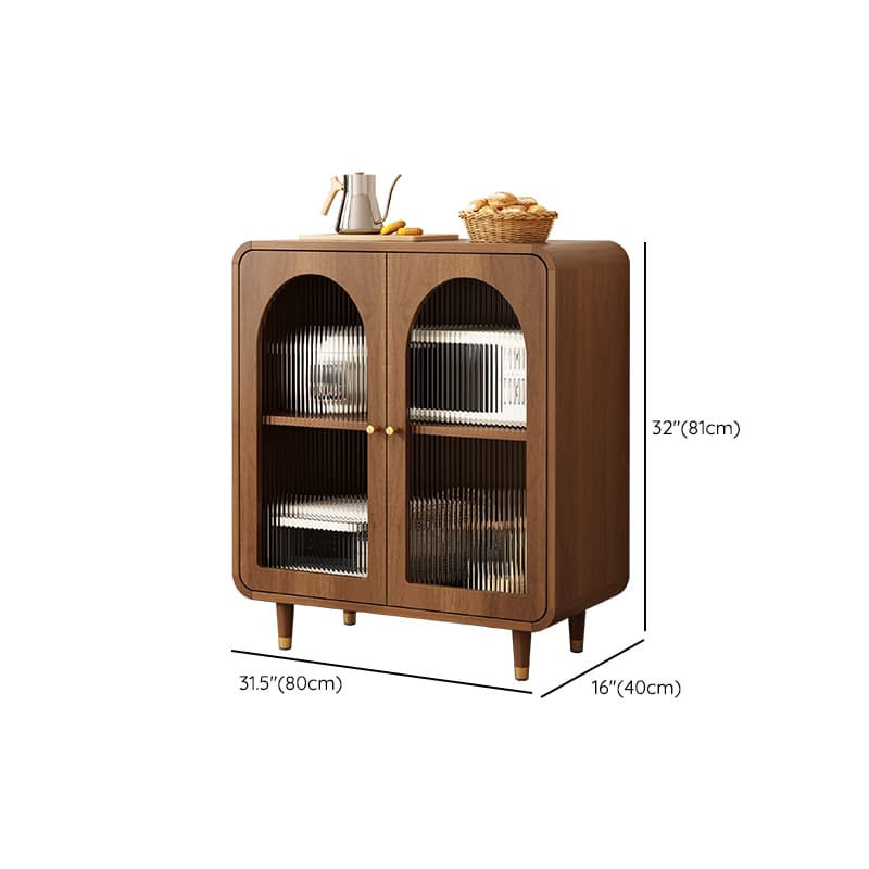 3 Drawers Modish Tan Standard Sink Cabinet with Glass Doors, 2 Shelves/1 Shelf, and Cabinets thumbnail 17