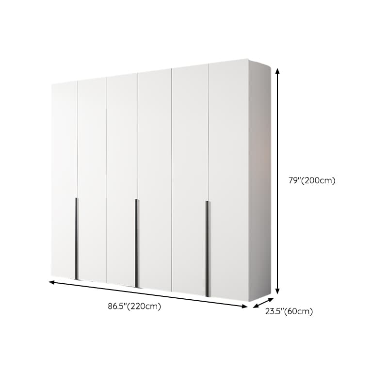 White Wood Wardrobe Armoire with Hinged Doors and Shelves Included thumbnail 16