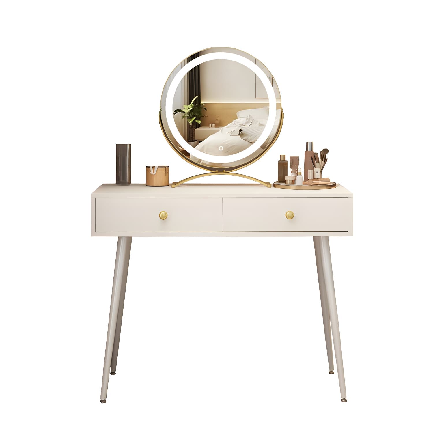 2-Drawer Vanity Tables Bedroom Makeup Vanity Desk Table with Drawer thumbnail 7