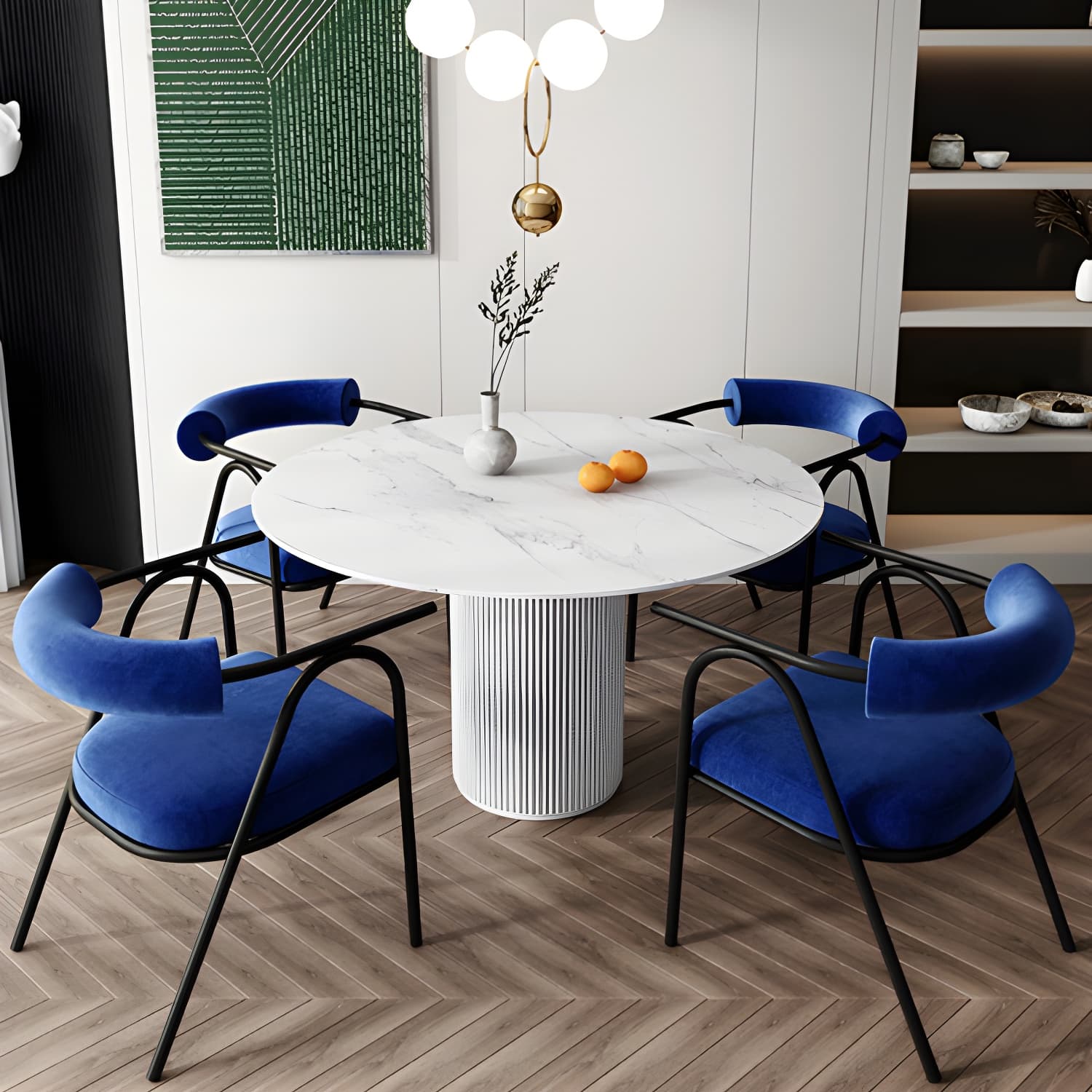 Modern Round Wood Dining Table Home Kitchen Dinner Pedestal Dining Table thumbnail 15