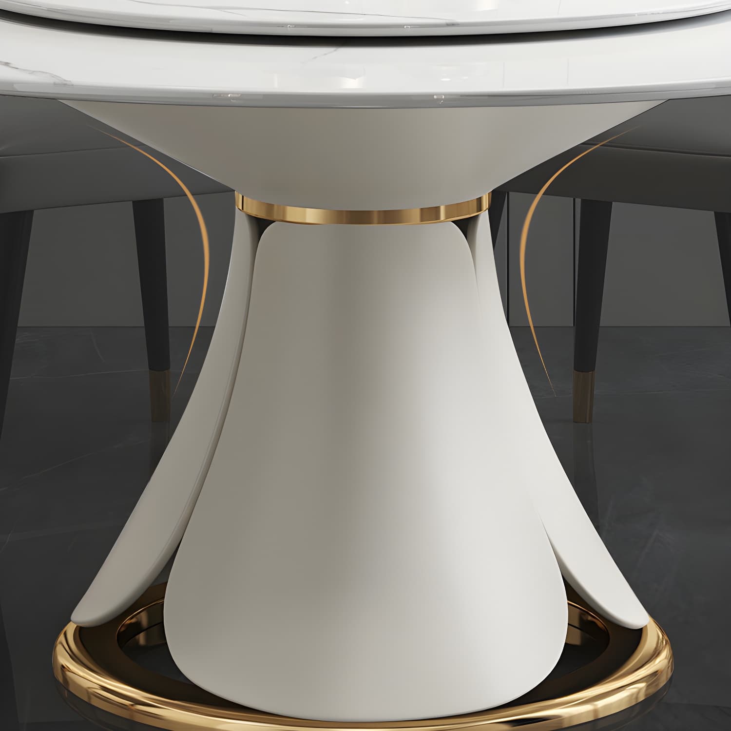Modern Style 1/4/5/7/9 Pieces Dining Sintered Stone Dining Table Set with Metal Legs thumbnail 7